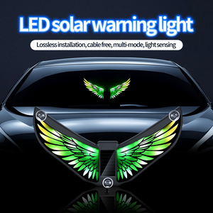 Lumière d'ambiance automobile à charge solaire, ailes d'ange, lumière décorative dynamique, ailes colorées - Product Image 1