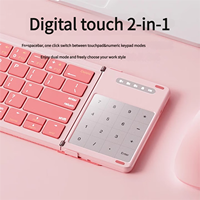 Keyboard lipat Mini bluetooth, Keyboard saku kustom dengan tombol Touchpad dengan gerakan Empat jari