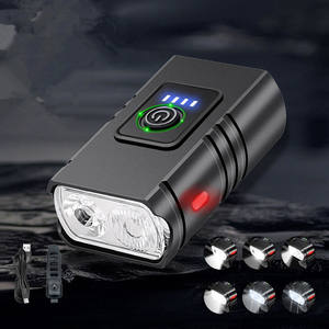 Vente en gros de lampe frontale LED à lumière vive, rechargeable par USB, pour vélo, lampe de poche, scooter - Product Image 1
