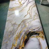 Panneau mural en PVC ignifuge et imperméable de haute qualité, imitation marbre, panneau UV pour cuisine et villa, style moderne, imprimé en 3D