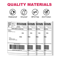 Étiquettes thermiques imperméables à adhésif fort en accordéon de 4 x 6 pouces, autocollants adhésifs personnalisés à 3 couches pour DHL UPS FBA Express