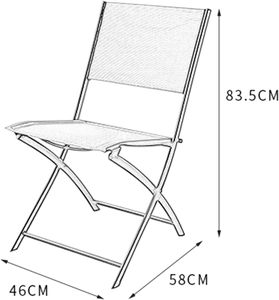 Offre Spéciale en Europe <span class=keywords><strong>Chaise</strong></span> de <span class=keywords><strong>jardin</strong></span> pliante en acier anthracite d'une capacité de 265lb <span class=keywords><strong>sans</strong></span> <span class=keywords><strong>accoudoir</strong></span> pour <span class=keywords><strong>jardin</strong></span>, balcon et cour - Product Image 3