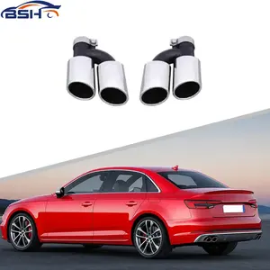 High Quality 2016-2019 Stainless Steel Silver S4 Style Tail Pipe For AUDI A4