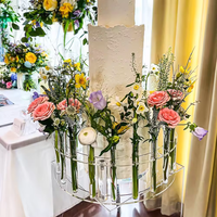 Présentoir de gâteau floral en acrylique pour présentoirs de décoration de fête de mariage d'anniversaire de bébé