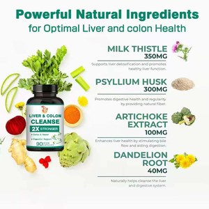 <b>Liver</b> Colon Cleanse Capsules Milk Thistle Extract Artichoke Extract <b>Liver</b> Health Support Adult Vegan Dietary <b>Supplements</b> - Product Image 6