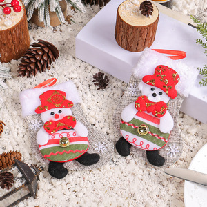 <b>Hot</b> Selling Cloth Christmas <b>Socks</b> Soft Plush Trim Cartoon Character Details Red Hanging Strings Christmas Tree Decoration 0-24 - Product Image 4