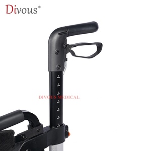 Medical Transport Lightweight Folding Aluminum <b>Rollator</b> <b>Walker</b> with Seat Convenient for Seniors & Elderly Adults - Product Image 6