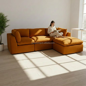 Manufacturer Wholesale Modern Modular Compressed Sofa Living Room Furniture High Density Sponge Sectional Fabric Sofa Set Hotel