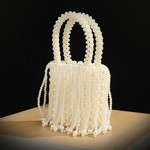Nuevo Bolso de Mano de Perlas <span class=keywords><strong>para</strong></span> Mujer, <span class=keywords><strong>para</strong></span> Salidas, Fiestas y Reuniones, un Bolso de Borlas con Cuentas Hecho a Mano de Estilo Europeo y Americano - Product Image 2