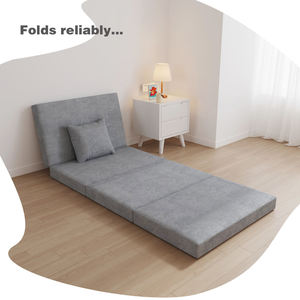 Matelas pliant gris confortable et fiable pour petit salon, avec housse amovible, gain <span class=keywords><strong>de</strong></span> place, utilisation scolaire, <span class=keywords><strong>mousse</strong></span> écologique - Product Image 2