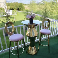 Table de bar et tabouret de mariage au design moderne et luxueux Chaises de fête et d'événement