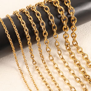 Granny Chic pesado de acero inoxidable O Link Curb cadena collar PVD 18K 22K chapado en oro O gargantilla cadenas para moda hombres mujeres - Product Image 4