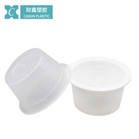 Impression de logo personnalisé 50g, petite tasse en plastique de pâte blanche, boîte d'emballage de pâte de tomate, pot en plastique PP de qualité alimentaire