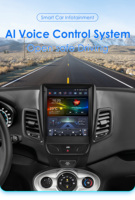 Autoradio CARUPEZ 9,7 pouces Android DSP GPS avec écran tactile pour Ford Fiesta 2009-2016 (avec bouton PASS Airbag) – Unité centrale Plug & Play
