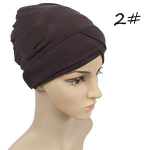 New Spot India Baotou Turban pour femme <span class=keywords><strong>Hijab</strong></span> croisé à quatre couches Chapeau de nuit <span class=keywords><strong>avec</strong></span> matériau en polyester pour une utilisation en extérieur pour les musulmans - Product Image 6