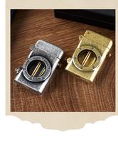 Offres Spéciales Allume-cigare vintage moleté en bronze antique de luxe Design unique en laiton huile de silex kérosène pour les cadeaux