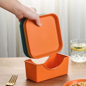Ensemble d'assiettes rondes en mélamine réutilisables colorées, non toxiques, vaisselle moderne pour la maison - Product Image 4