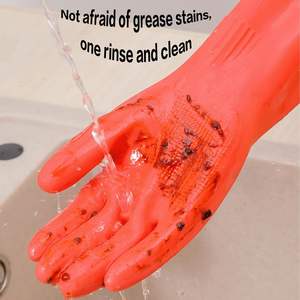 Gants de nettoyage en caoutchouc imperméables longs et flexibles pour la maison, gants de lavage de voiture, gants de lavage de vaisselle réutilisables pour la cuisine - Product Image 4