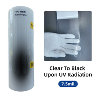 Film TPU à changement de couleur pour phares, teinte blanc-noir pour feux de voiture, 7,5 mil, film de protection pour feux arrière automobile, prix de gros