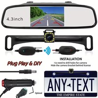 Installation facile Kit de caméra de recul de voiture sans fil DIY Plug-and-Play Moniteur de vision nocturne à LED Plaque d'immatriculation avant Sécurité automobile