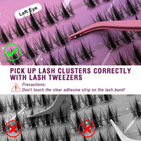 Cils pré-collés réutilisables Foxy Eye, segments en grappes, cils en L, légers, pré-collés en grappes