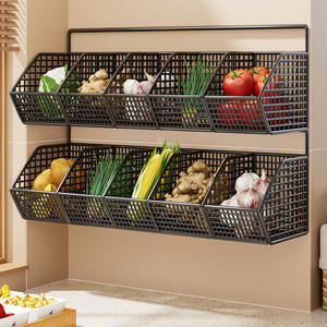 Panier mural rectangulaire en fil métallique pour le rangement des légumes dans la cuisine, écologique - Product Image 2