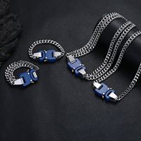 Collier en métal pour hommes de style hipster européen et américain Cool Short Locomotive Fan Can Buckle Clasp Chain Buddhism Fashion