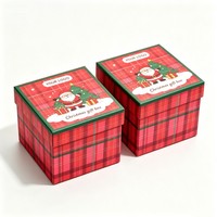 Boîtes cadeaux en papier de Noël personnalisables avec poignée robuste, ruban élégant, logo et taille personnalisés, boîte cadeau en papier de Noël vide