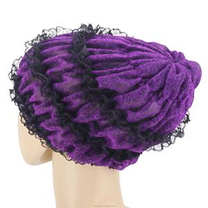 Solid Color Large Lace Mulim Headcarf Ramadan Prayer Cap Stretchable Ilamic Scarf <b>Shawl</b> Breathable Eco-Friendly YASEEN - Product Image 3
