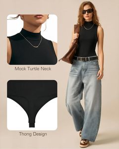 <span class=keywords><strong>Combinaison</strong></span> moulante pour femme à col roulé extensible en polyamide et élasthanne - Product Image 4