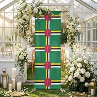 Drapeau de la Dominique personnalisé, toile de fond pliable en polyester multi-tailles, pour les rassemblements familiaux, les cabines photo et la décoration de fêtes à thème à domicile