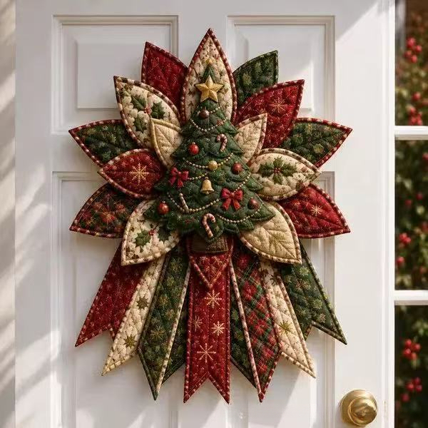 Multicolor Patchwork Bow - Christmas Tree