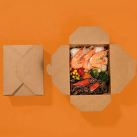 Vente en gros d'usine de pliables en papier kraft biodégradable portables pour l'emballage des aliments chauds