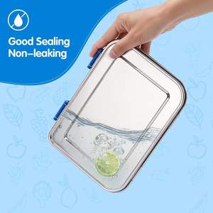 Lonchera Metálica Personalizada de 3 Compartimentos para Niños, Loncheras Bento de Acero Inoxidable a Prueba de Fugas con Contenedores para la Escuela y la Oficina - Product Image 4