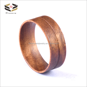 Bagues ou anneaux unisexes en bois de santal doré, bois de fer, bois de koa, 8 mm, pour incrustation, design tendance - Product Image 6