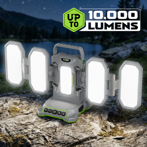 Lámpara de Trabajo LED Inalámbrica, 5 LED, Batería de 4 Ah, 4 Paneles Plegables, Portátil, 10000 lm, para Reparación de Automóviles, Garaje, Taller - Product Image 1