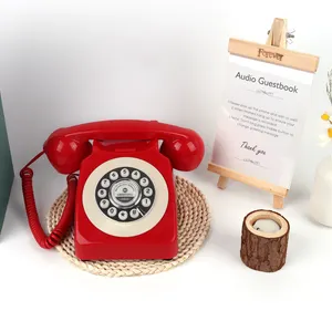 Red color Wedding Phone Audio Guest Book Voice Message Recording audio guestbook Telephone for Party Wedding Exhibition