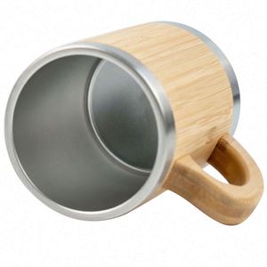 แก้วกาแฟแบบพกพาคุณภาพสูง ทำจากสแตนเลสสตีลและไม้ไผ่ธรรมชาติ พร้อมหูจับ - Product Image 5