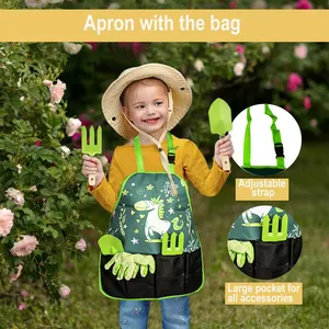 New Design Beach Green Garden Tool New Apron 6pcs Garden Tool Set For Kids