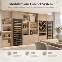 Système de rangement modulaire pour vin Minghou, armoire à vin personnalisée, solution de refroidissement préfabriquée pour projets.
