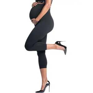 Atacado leggins maternidade-OEM ODM Maternity Leggings Custom Made Supplier Over The Belly Extra Extender Night Out Not See Through Maternity Pants