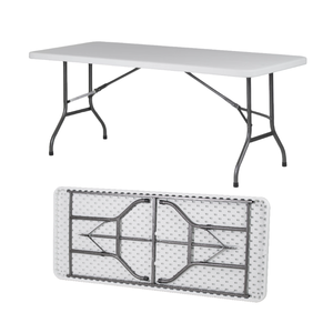 Mesas rectangulares plegables de escritorio de 6 pies/183*76*74cm de 4,5 cm de espesor para comedor, fiesta, eventos en interiores y exteriores - Product Image 2