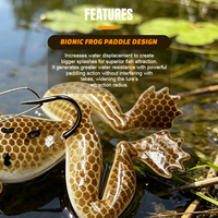 Leurre de pêche en plastique souple Selco Durable de 5 cm, type grenouille, avec protection anti-herbe pour la pêche au bar