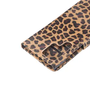 Luxury PU Leather with Kickstand Holder Phone Case For Samsung Galaxy A14 A54 S10 S9 Plus S20 Note 20 Ultra Leopard Hot sale