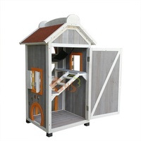 Maison de chat en bois extérieur, intérieur, moderne