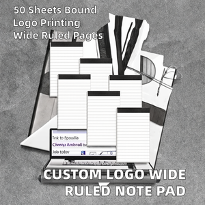 Blocs-notes promotionnels personnalisés Cloudriver avec logo imprimé, format légal, lignés, lignes perforées, impression CMJN, 50 exemplaires - Product Image 2