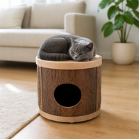 Nid pour chat USMILEPET en chêne naturel écologique, forme et couleur personnalisées, respectueux de l'environnement, adapté aux animaux domestiques, lit pour chaton, maison pour chat d'intérieur