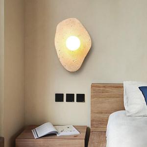 Japanese Wabi Sabi Style Travertine Wall Lamp <b>Led</b> <b>Light</b> For Bedroom Entryway <b>Hallway</b> Staircase Balcony Passageway - Product Image 2