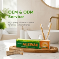 OEM ODM Miswak Fresh Gel Dentifrice aux extraits purs d'Al Arak 150g + Brosse à dents Dents fortes Souffle super frais Soin buccal à base de plantes