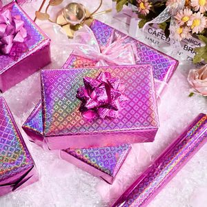 Colorful metallic rhombus shaped block design laser cut gift <b>wrapping</b> <b>paper</b> Simple and high end gift <b>wrapping</b> <b>paper</b> - Product Image 2
